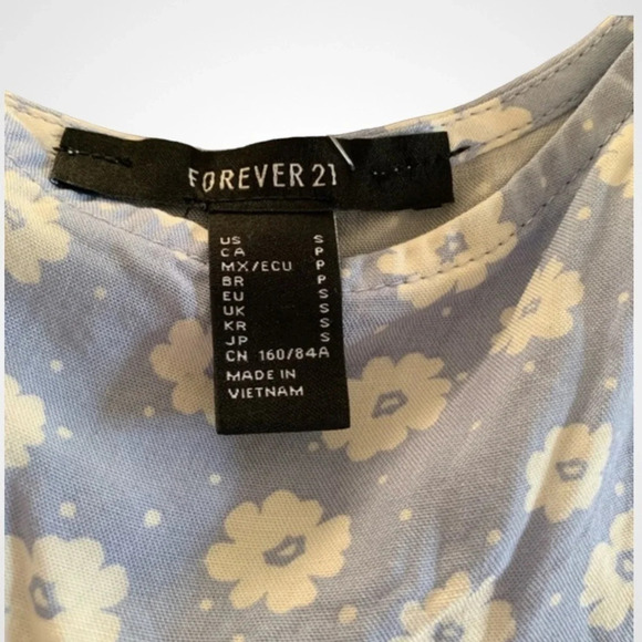 FOREVER 21 Light Blue Babydoll Dress With White Flowers | Small | NWT - Picture 4 of 5